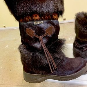 Vintage Italian Brand Tecnixa Apres Ski real Goat Fur boots- US size 6.5